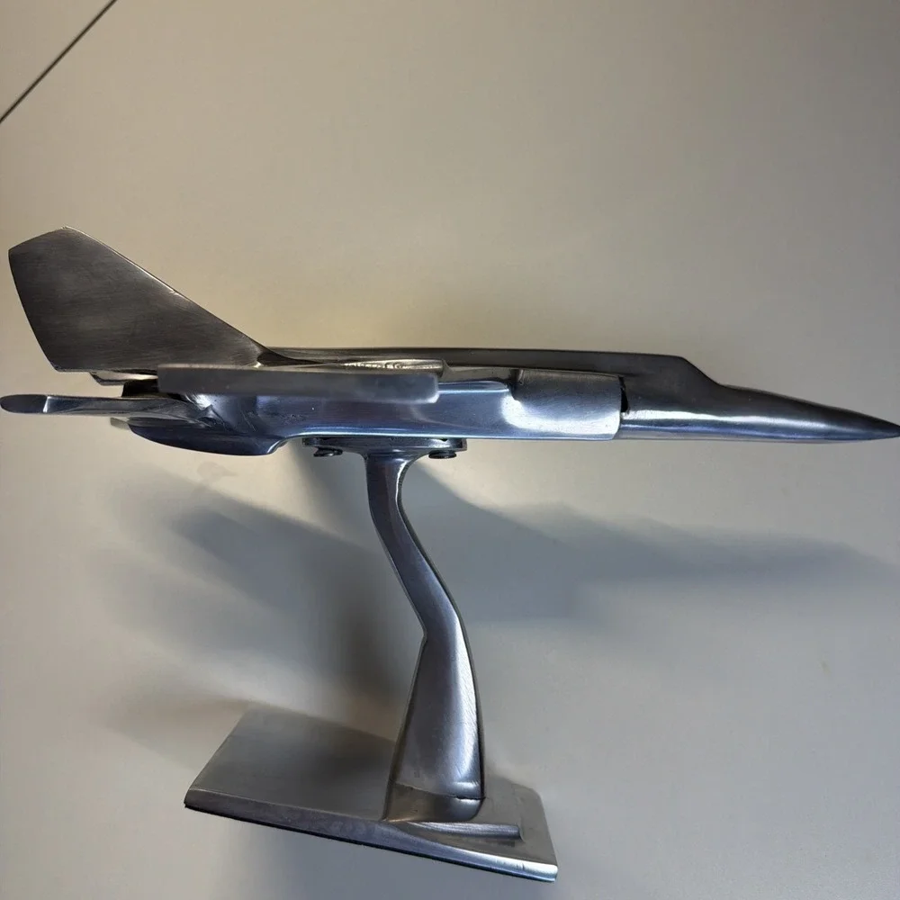Aluminum Cast Desk Top Fighter Jet Plane Sculpture Aviation Decor 12